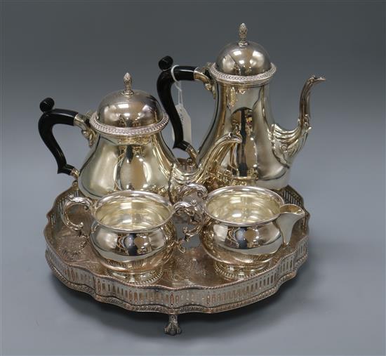 A plated tea and coffee set